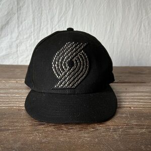 New Era Black Hat with Metallic Logo